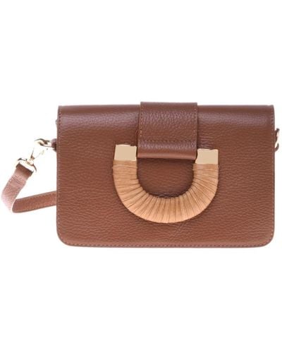 Baldinini Clutch bag in tan tumbled leather - Braun