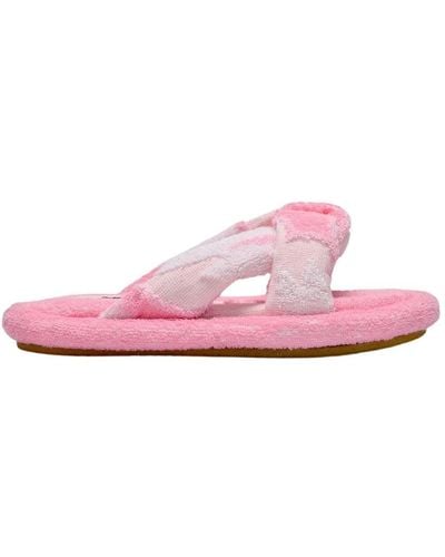 MM6 by Maison Martin Margiela Slippers aus rosafarbenem Frottee - Pink