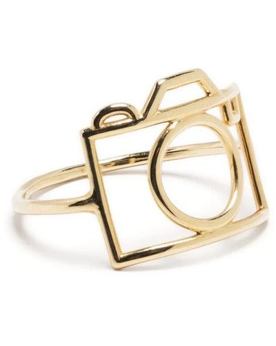 Aliita Goldfarbener kreisförmiger finger ring - Mettallic