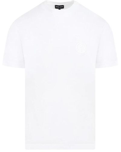 Giorgio Armani Weißes baumwoll-t-shirt