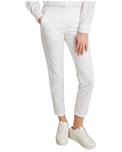 Hartford Chinos donna eleganti con vita elastica - Bianco