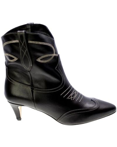 GISÉL MOIRÉ Heeled Boots - Black