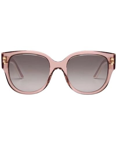 Dior Moderne schmetterlings-sonnenbrille mit goldsternen - Braun