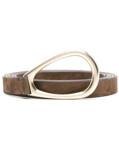 Brunello Cucinelli Cinturón de gamuza de doble vuelta en marrón