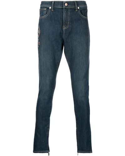 United Rivers Indigo bestickte skinny jeans - Blau