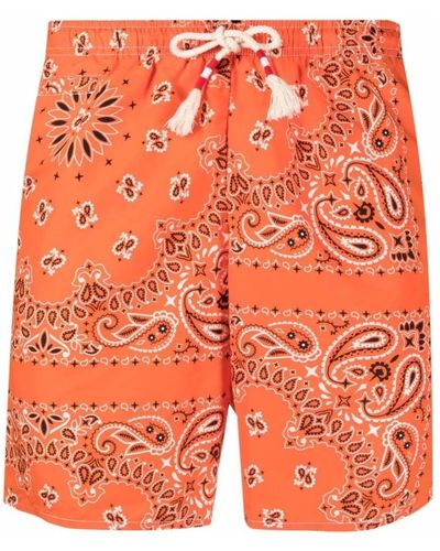 Mc2 Saint Barth Meereskleidung bandana print shorts - Orange