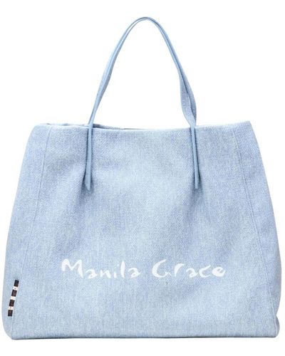 Manila Grace Tote Bags - Blue