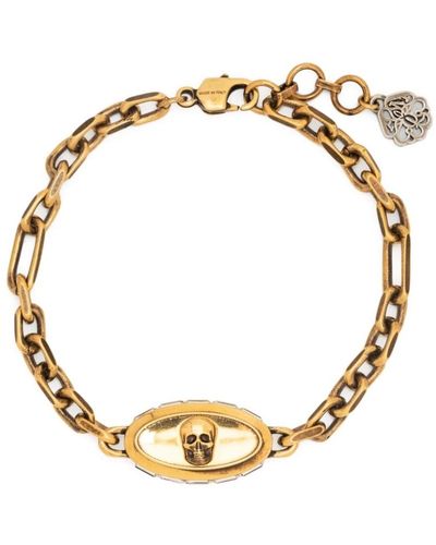 Alexander McQueen Goldenes skull kettenarmband - Mettallic
