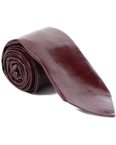 Bottega Veneta Shiny leather tie - Rosso