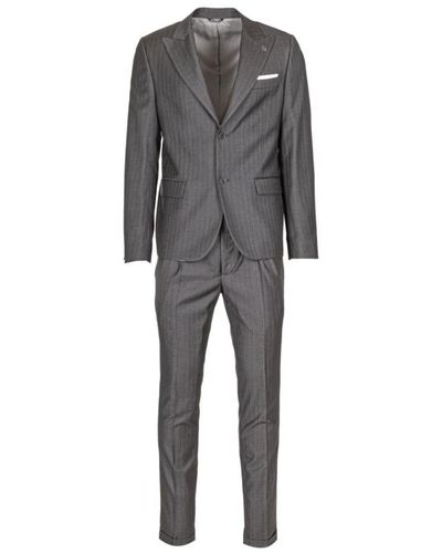 Daniele Alessandrini Single Breasted Suits - Gray