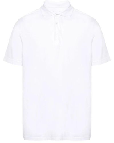 Fedeli Weißes polo-shirt baumwoll-jersey-textur