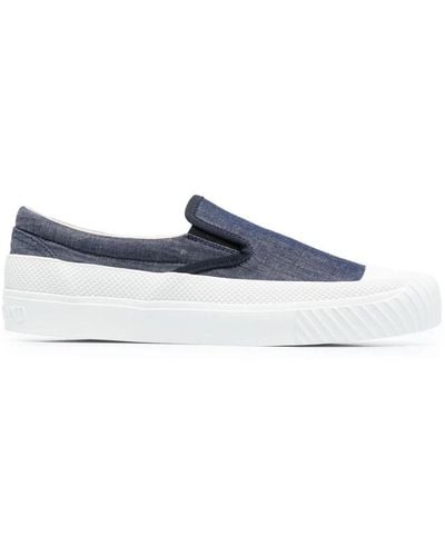 Stone Island Rubber-toecap Slip-on Sneakers - Blue