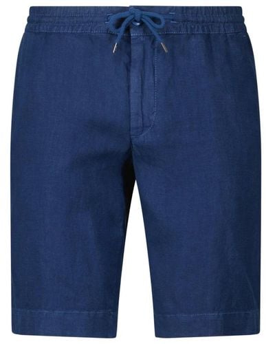ALBERTO Leinen tapered-fit sommer shorts - Blau