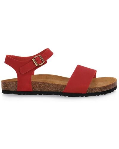 Frau Flat Sandals - Red