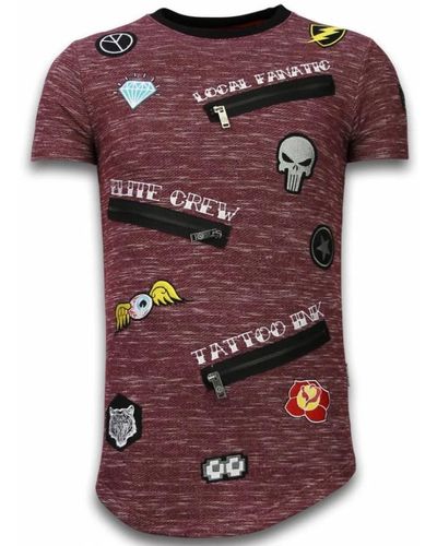 Local Fanatic T shirt patches elite crew - pullover für männer - lf-102/1b - Lila