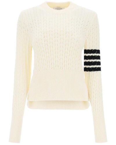 Thom Browne Round-Neck Knitwear - White