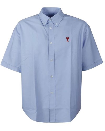 Ami Paris Short Sleeve Shirts - Blue