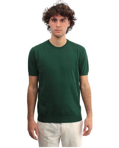 Kangra Grünes rundhals-t-shirt baumwolle kurzarm