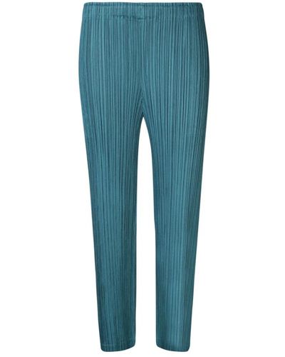 Issey Miyake Trousers > slim-fit trousers - Bleu