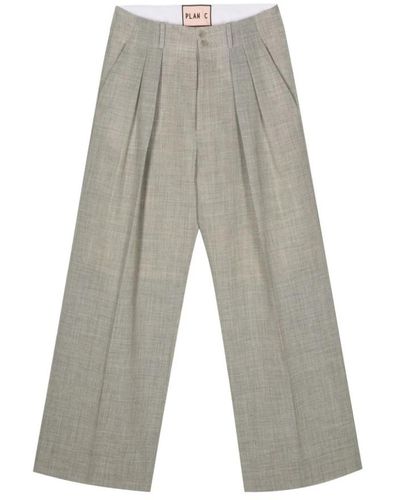 Plan C Trousers > wide trousers - Gris