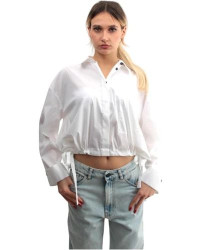 Liviana Conti Camisa blanca con cierre frontal de botones - Gris