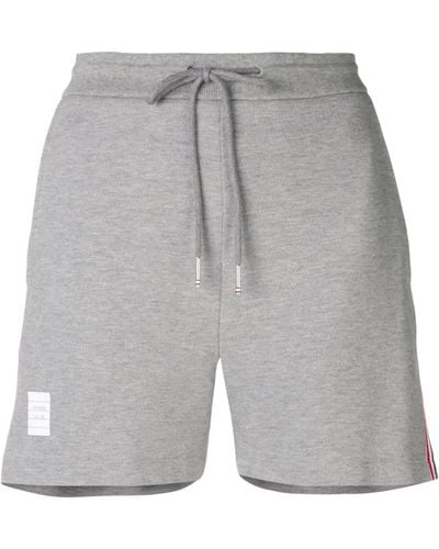 Thom Browne High-waist dreifarbig rand shorts - Grau