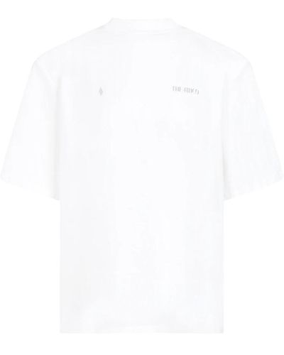 The Attico Weiße baumwoll-t-shirt mit gepolsterten schultern