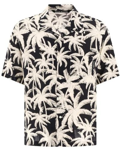 Palm Angels Short Sleeve Shirts - Black