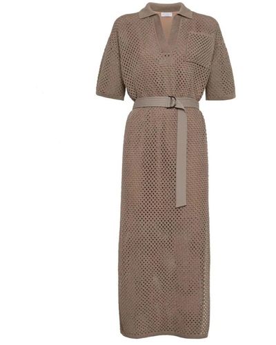 Brunello Cucinelli Knitted Dresses - Brown