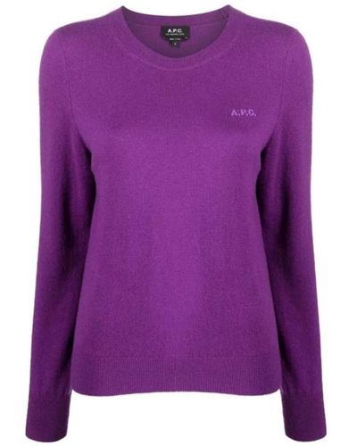 A.P.C. Round-Neck Knitwear - Purple