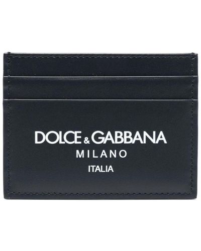 Dolce & Gabbana Porta carte con logo stampato blu notte - Nero