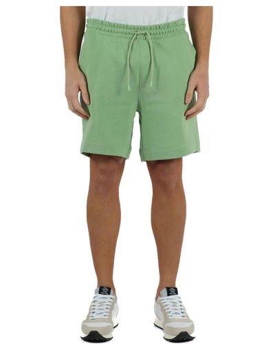 BOSS Pantaloncini sportivi in cotone garzato con patch logo - Verde