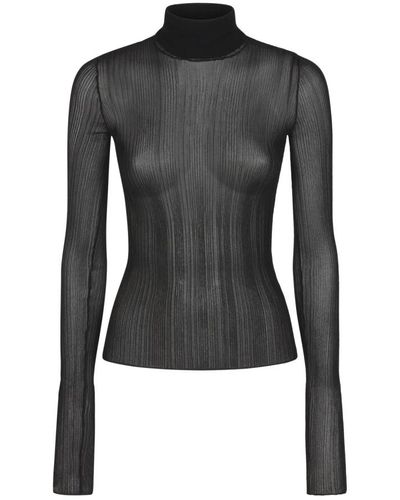 Givenchy Jersey de cuello alto transparente - Negro