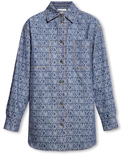 Moschino Camisa de mezclilla con monograma - Azul