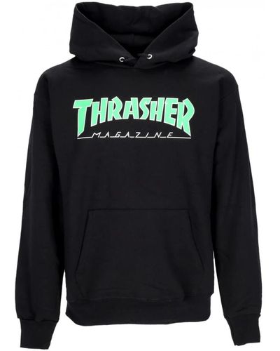 Thrasher Schwarz/grün outlined hoodie streetwear