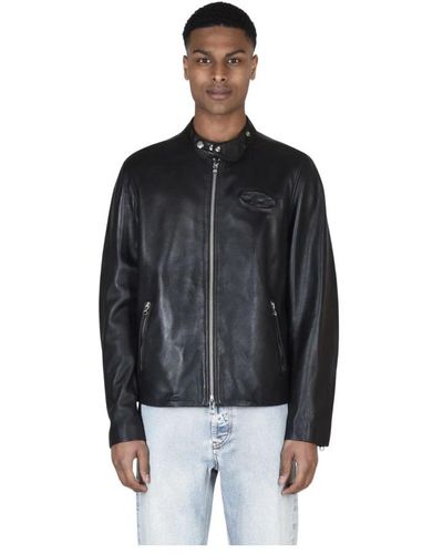 DIESEL Leather Jackets - Black