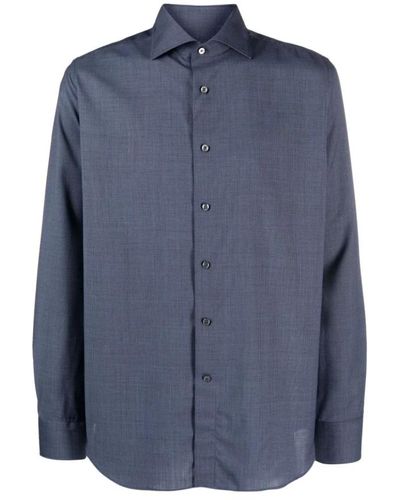 Canali Camicia in lana impeccabile - Blu