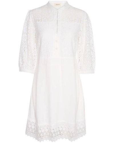 Cream Midi Dresses - White
