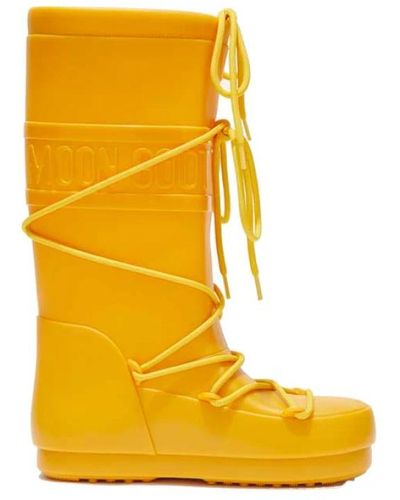 Moon Boot Botas lluvia espacio altas amarillas - Amarillo