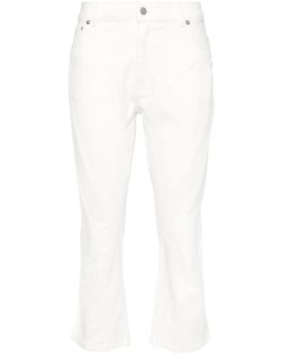 Mugler Weiße denim-jeans mit kontrastnähten