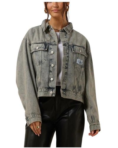 Calvin Klein Boxy denim jacket - Grau