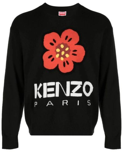 KENZO Round-Neck Knitwear - Black