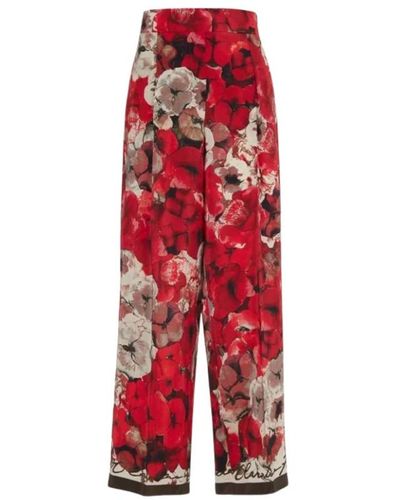 Carolina Herrera Cropped pantaloni - Rosso
