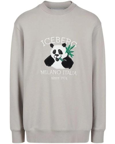 Iceberg Sweatshirt mit logo und cartoon-grafik - Grau