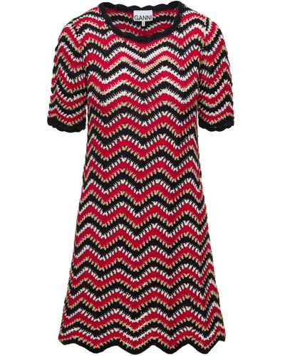 Ganni Knitted Dresses - Red