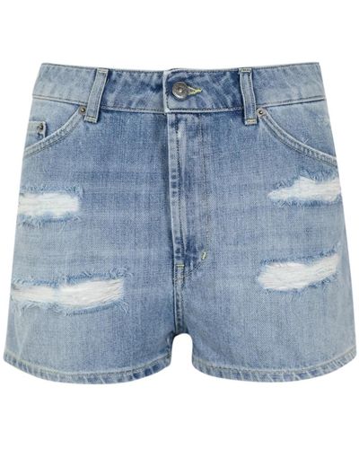 Dondup Shorts denim cintura baja ajuste holgado - Azul