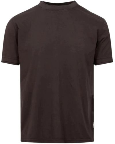 Paolo Pecora Baumwoll t-shirt mit rundhalsausschnitt und kurzen ärmeln - Schwarz