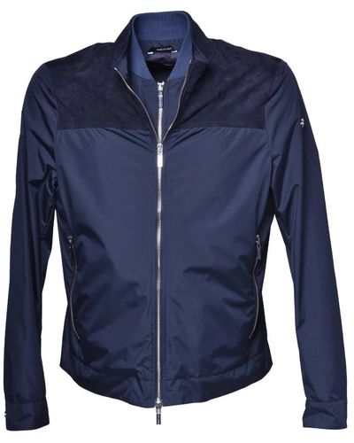 Baldinini Down jacket in navy fabric - Blau