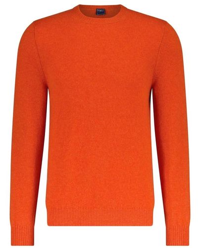 Fedeli Round-Neck Knitwear - Orange