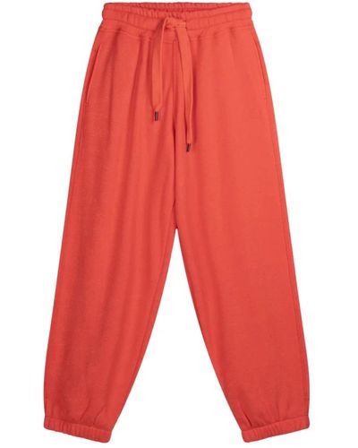 10Days Pantalones de chándal de algodón con corte relajado - Rojo